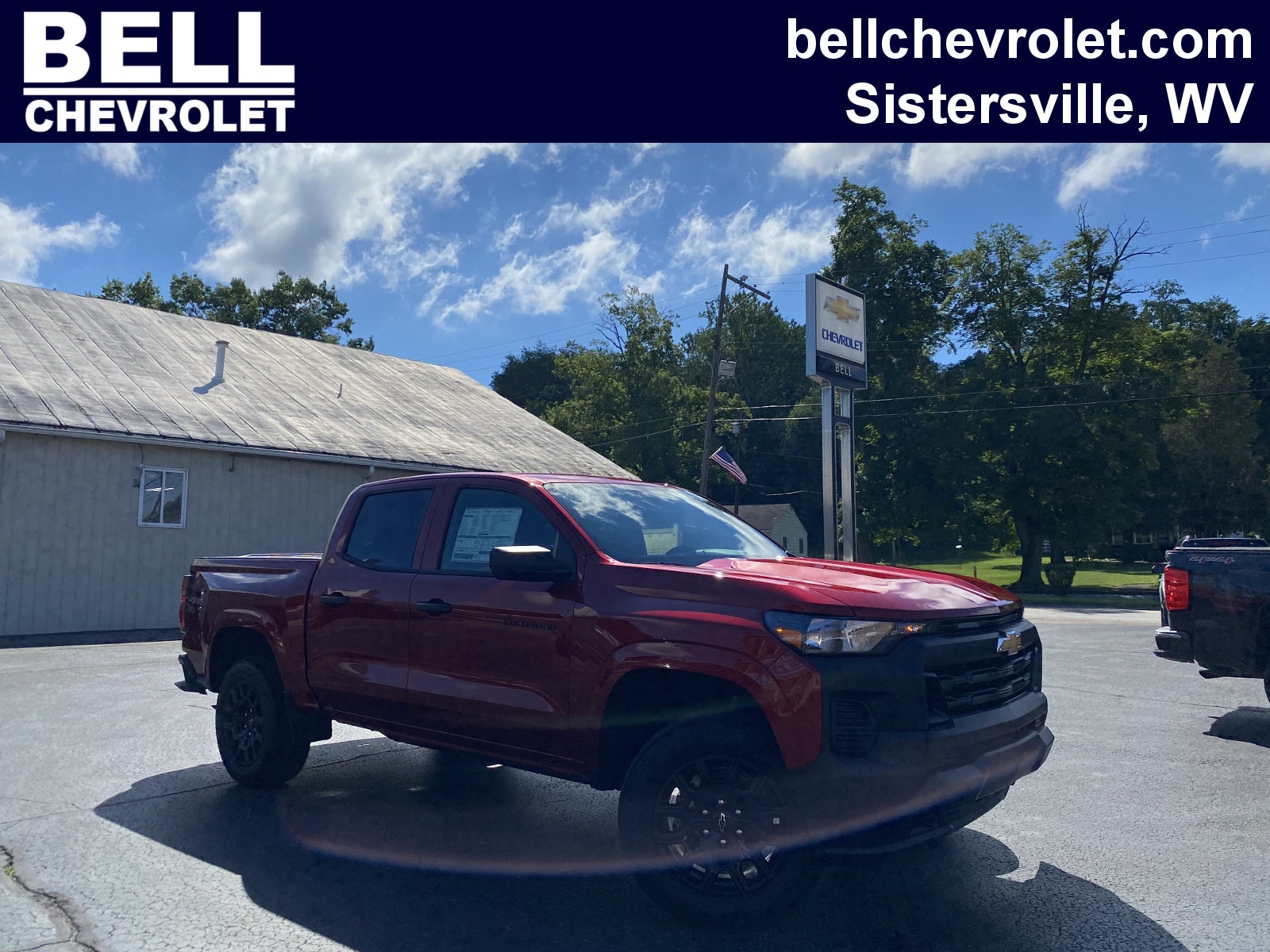 2026 Chevrolet Colorado WT in Radiant Red Tintcoat — front three-quarter view