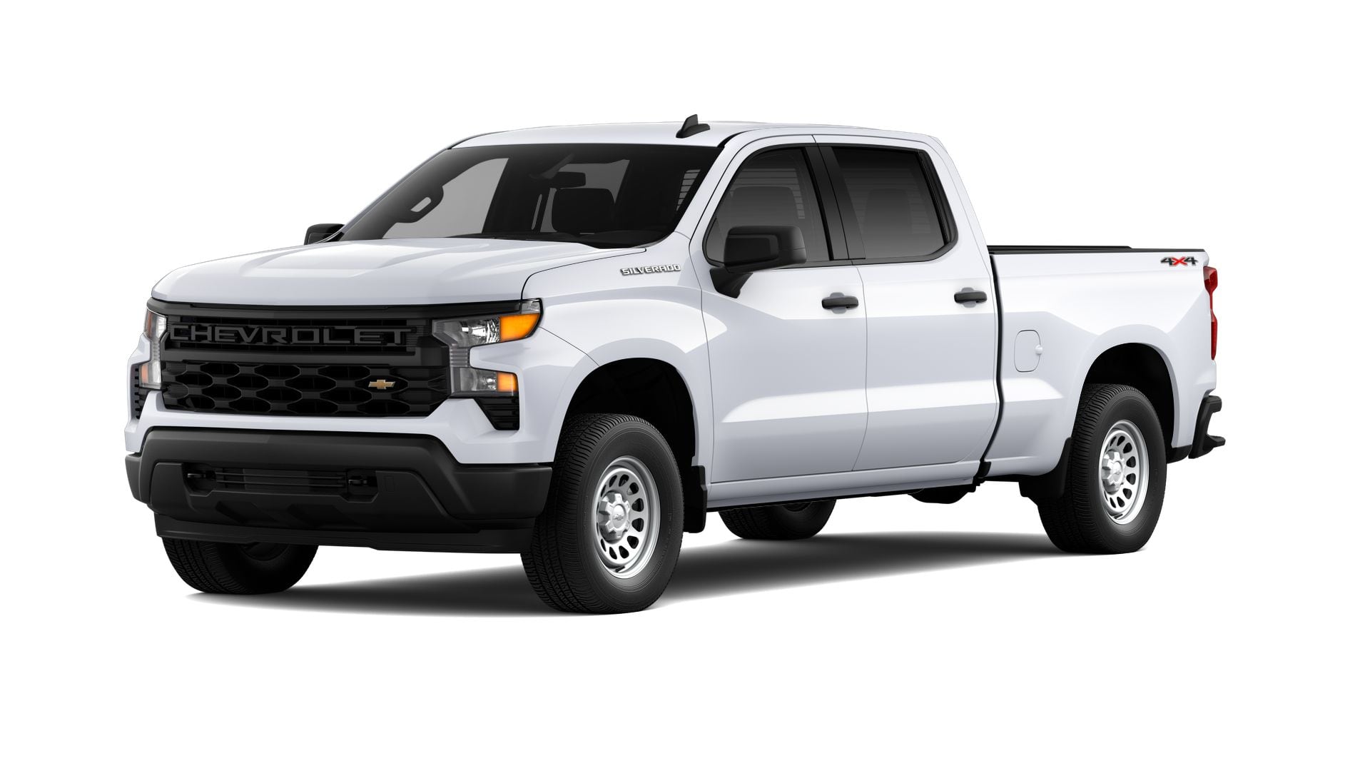 2026 Chevrolet Silverado 1500 WT in Summit White — front three-quarter view