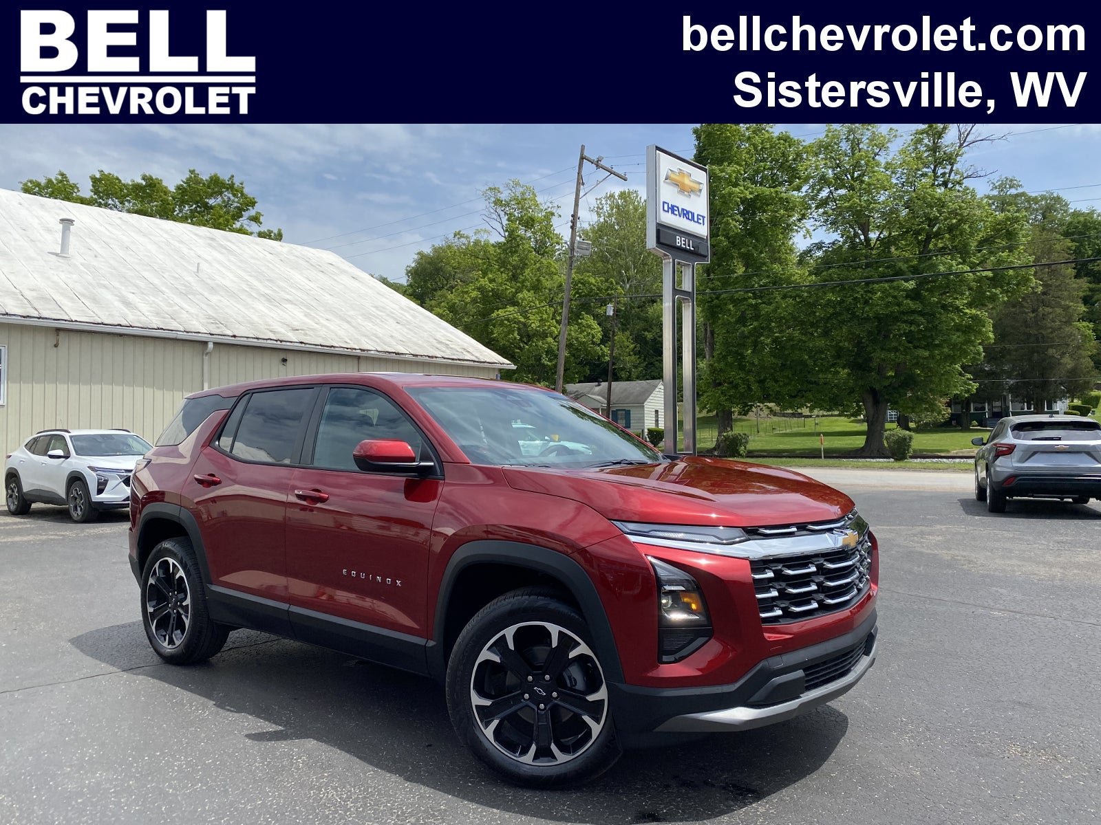 2026 Chevrolet Equinox LT in Radiant Red Tintcoat — front three-quarter view