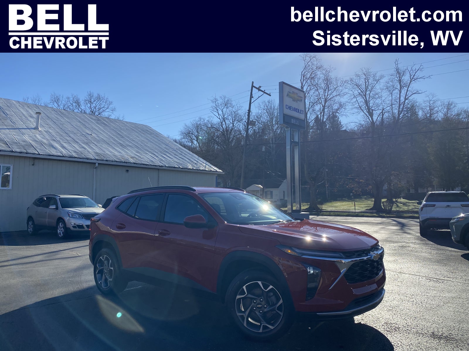 2026 Chevrolet Trax LT in Apex Red — front three-quarter view