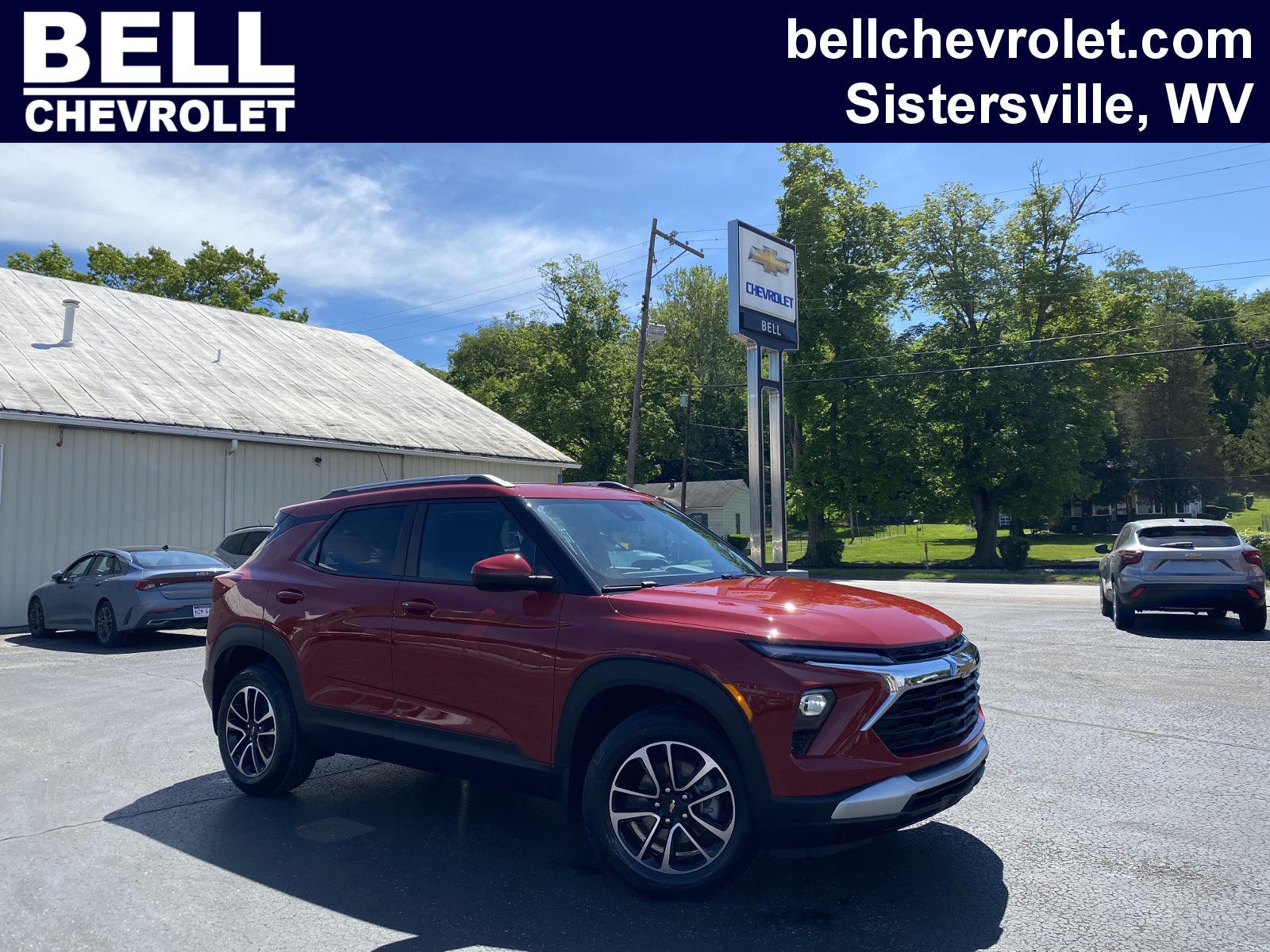 2026 Chevrolet Trailblazer LT in Apex Red — front three-quarter view